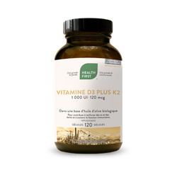 Vitamine D3 Plus K2 (120 Caps)